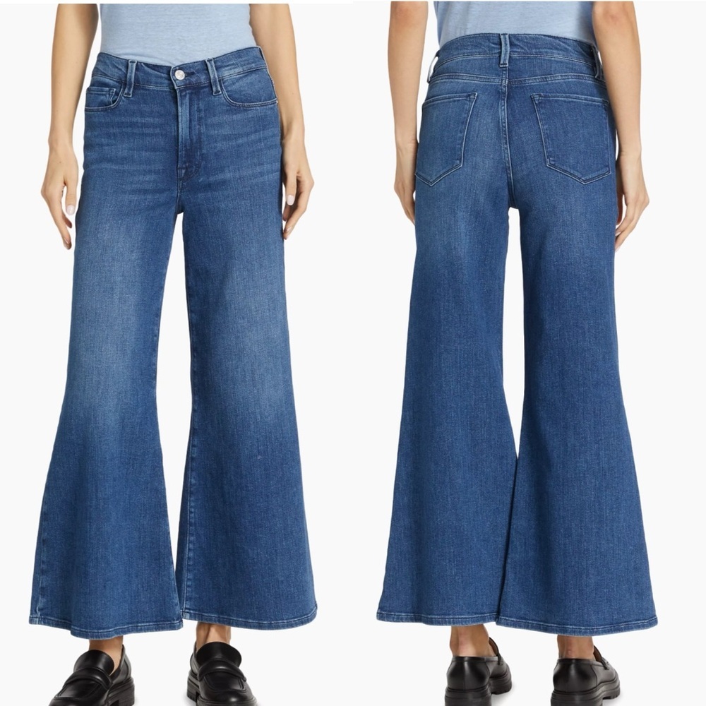Frame Le Palazzo High-Rise Cropped Wide-Leg Jeans
